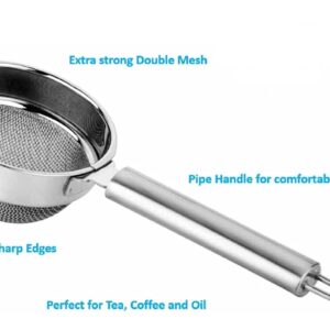S.S Wide Ring Tea Strainers (Pipe Handle)