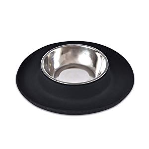 Pet Feeding Mat (Silicon) With Bowl (Steel Bowl)